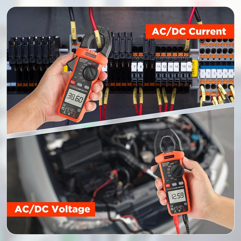 PowerBear Digital Clamp Meter Multimeter 6000 Counts for AC/DC Current & Voltage, Auto-ranging Amp Tester, Measures Resistance, Capacitance, Continuity, TRMS, Temperature, NCV Detection - Image 3